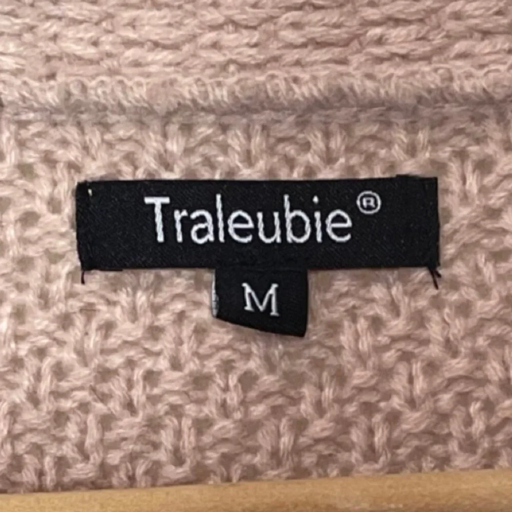 TRALEUBIE | Women's Blush Pink Open Front Knit Cardigan | Size M - Picture 9 of 13
